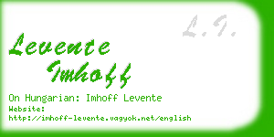 levente imhoff business card